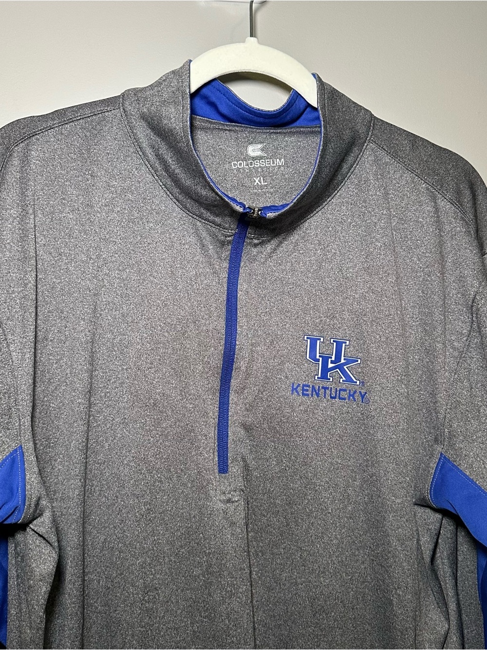 Colosseum Kentucky Gray and Blue Quarter-Zip Pullover
